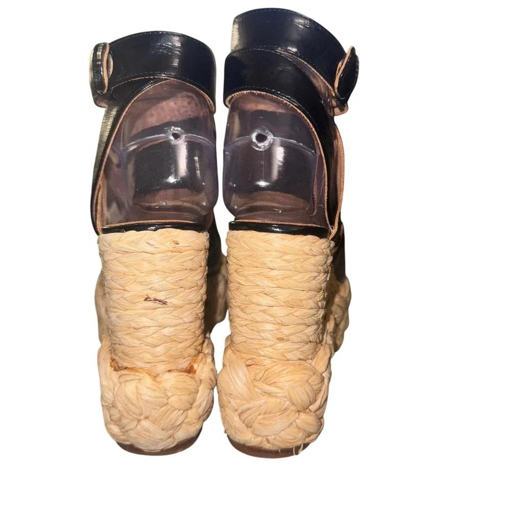 Paloma Barceló EU 40 Leather Espadrille Platform Wedge Sandals Made in Spain